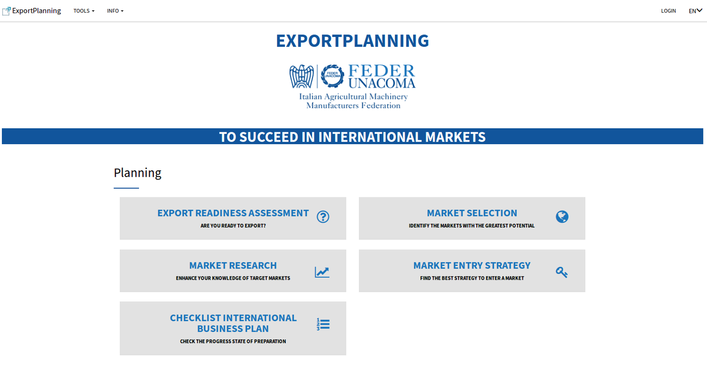 FederUnacoma - ExportPlanning
